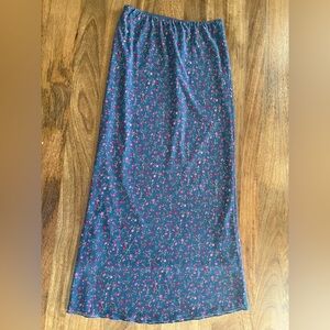 Wild Fable Blue and Pink Floral Midi Skirt